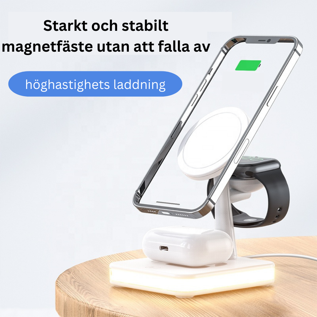 4-i-1 Magnetiska Trådlösa Laddstation